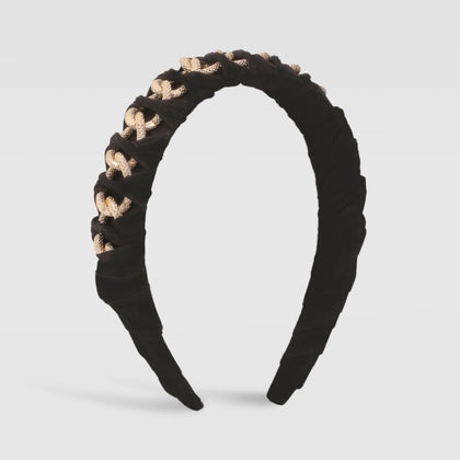 Retro Charm Leopard Black Hairband